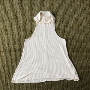 Free People Mock Turtle Neck Ribbed Tank Top